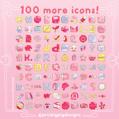 100 magical girl themed icons.