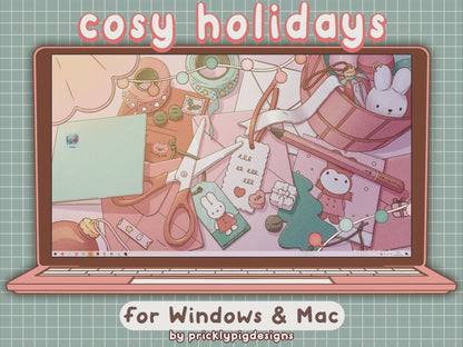 Cosy Holidays: Christmas Desktop Folder Icon & Wallpaper Pack