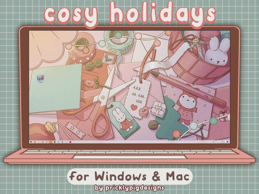 Cosy Holidays: Christmas Desktop Folder Icon & Wallpaper Pack
