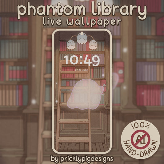 Phantom Library Animated Live Wallpaper for Android Phone & Tablet mp4 | Dark Academia Aesthetic